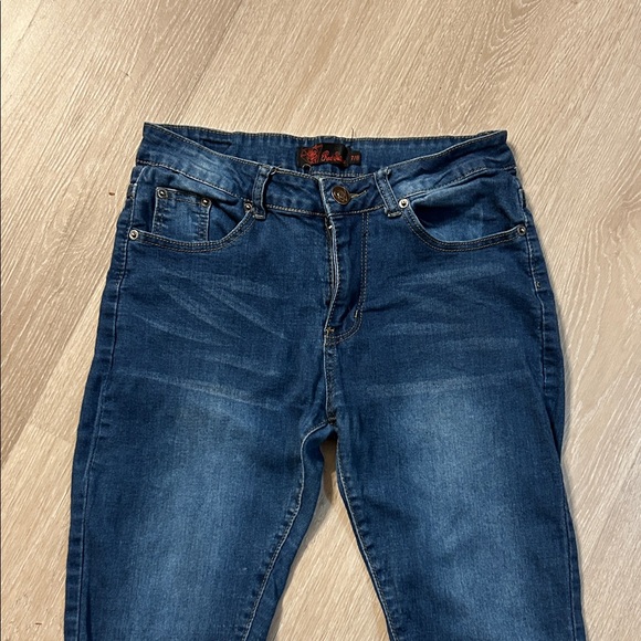 Red Bottom High Waisted Classic Denim Skinny Jeans Sz 7/8 - Picture 4 of 8